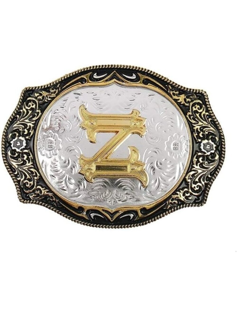 unisex Z Imported Cowboy Rodeo Gold Initial Letter Belt Buckle